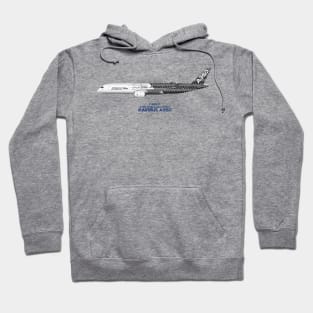 Illustration of Airbus A350 F-WWCF Hoodie